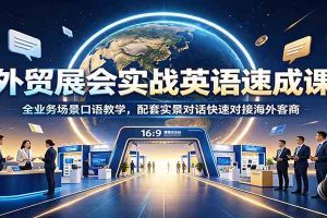 外贸展会实战英语速成课:全业务场景口语教学,配套实景对话快速对接海外客商