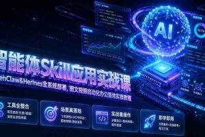 （19645期）智能体Skill应用实战课：OpenClaw&Hermes全系统部署，图文视频自动化办公落地实操教程